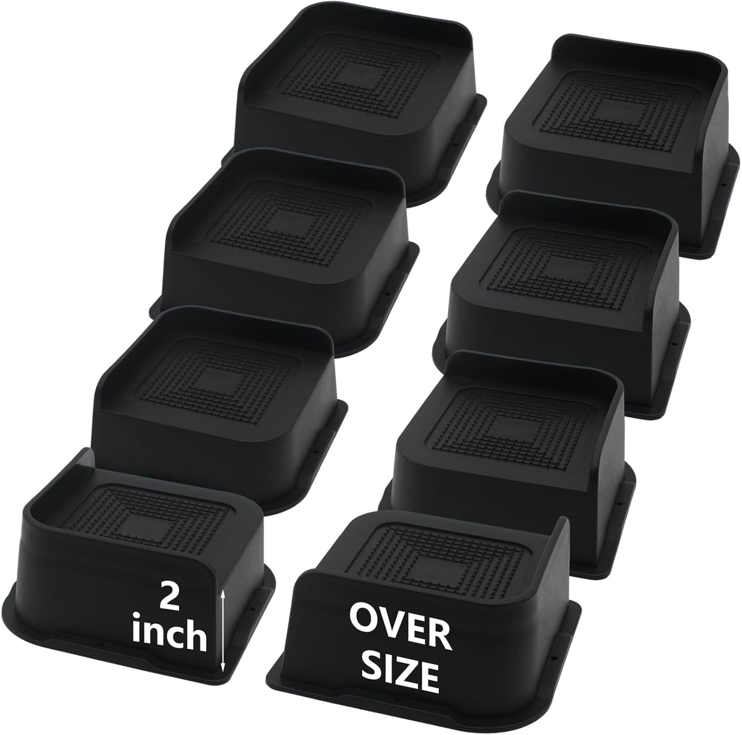 Frame Tool Risers nbcxdth HANIHUA 4 Pack Brown Bed Risers 4 inch Heavy Duty Oversized ...