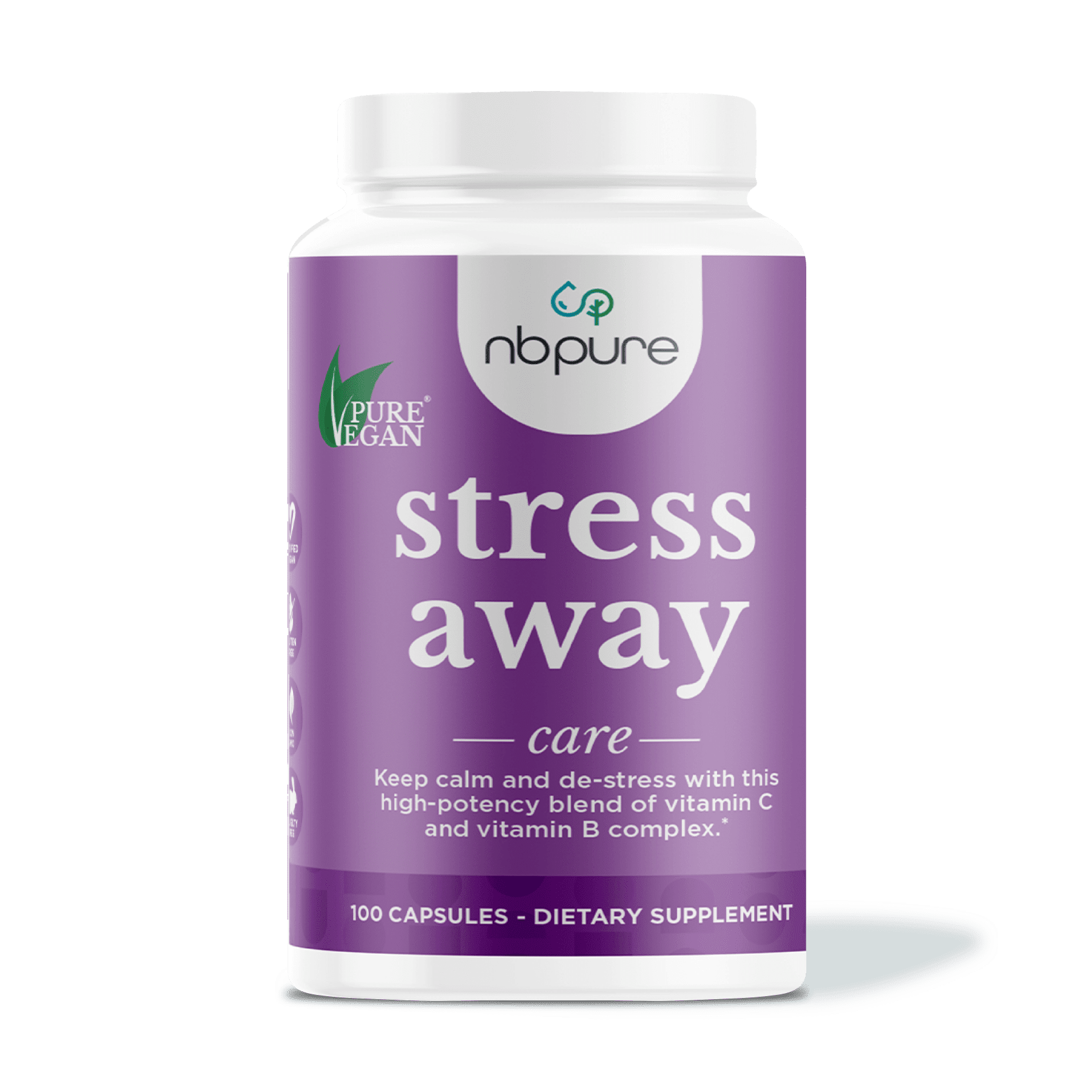 nbpure Stress Away AllNatural Stress Management Supplement Capsules