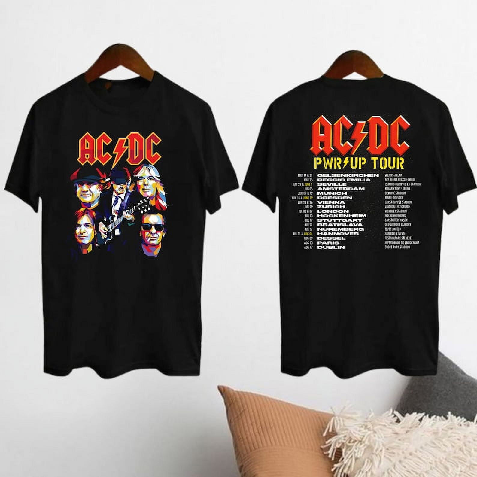 ACDC Band 90s Vintage Shirt, ACDC Pwr Up World Tour 2024 Shirt, Rock