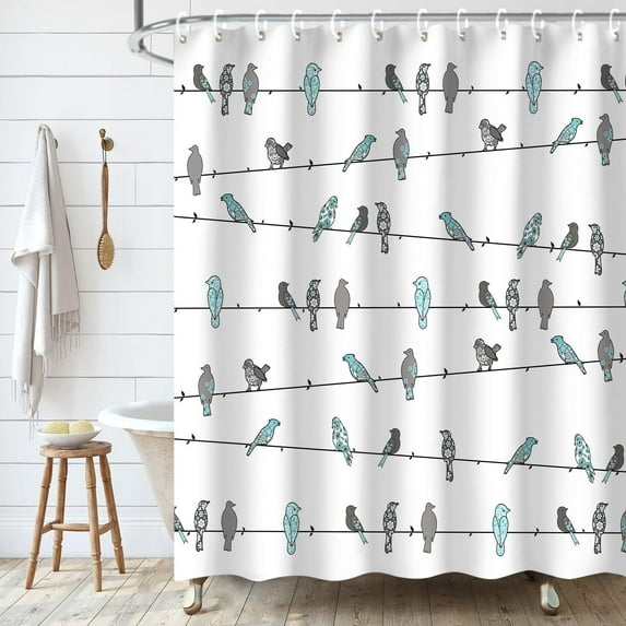  Bird Shower Curtain, Cute Shower Curtain Colorful Funny Animal Shower Curtain Hooks, Multicolor Rowley Birds Shower Curtains for Bathroom Funny Bathroom Decor, 72Wx72H Inch