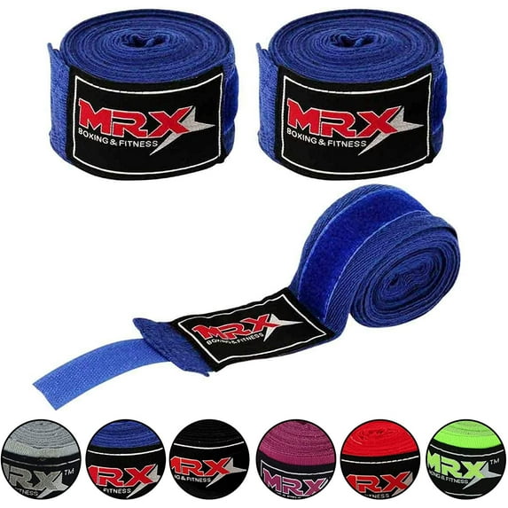  Boxing Hand Wraps 100% Cotton Multi Colors Great for MMA Boxing Muay Thai Kick Boxing Training Wris Support Wraps 180 Inches Length Blue
