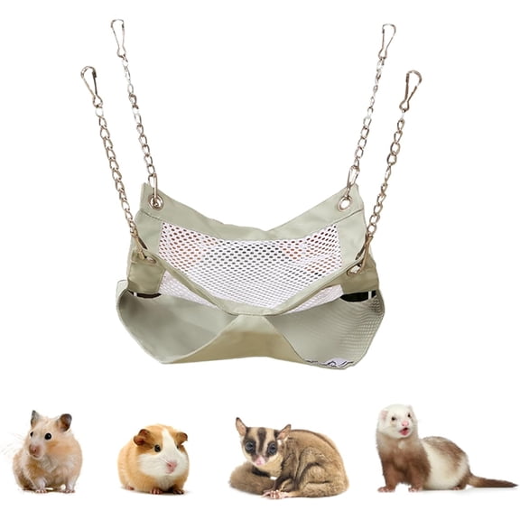  Colourtree Green Waterproof 2 Layers Sugar Glider Mesh Hammock Summer Hamster Sleeping Nest Small Animal Hanging Bed for Guinea Pig House Bedding Squirrel Rat 