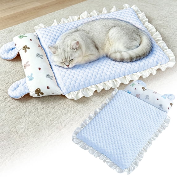  Dog Cooling Mat,Summer Cooling Mat & Sleeping Pad for Crate, Bed, Indoor & Outdoor Floor, Car Seats,29" * 28*13",Blue