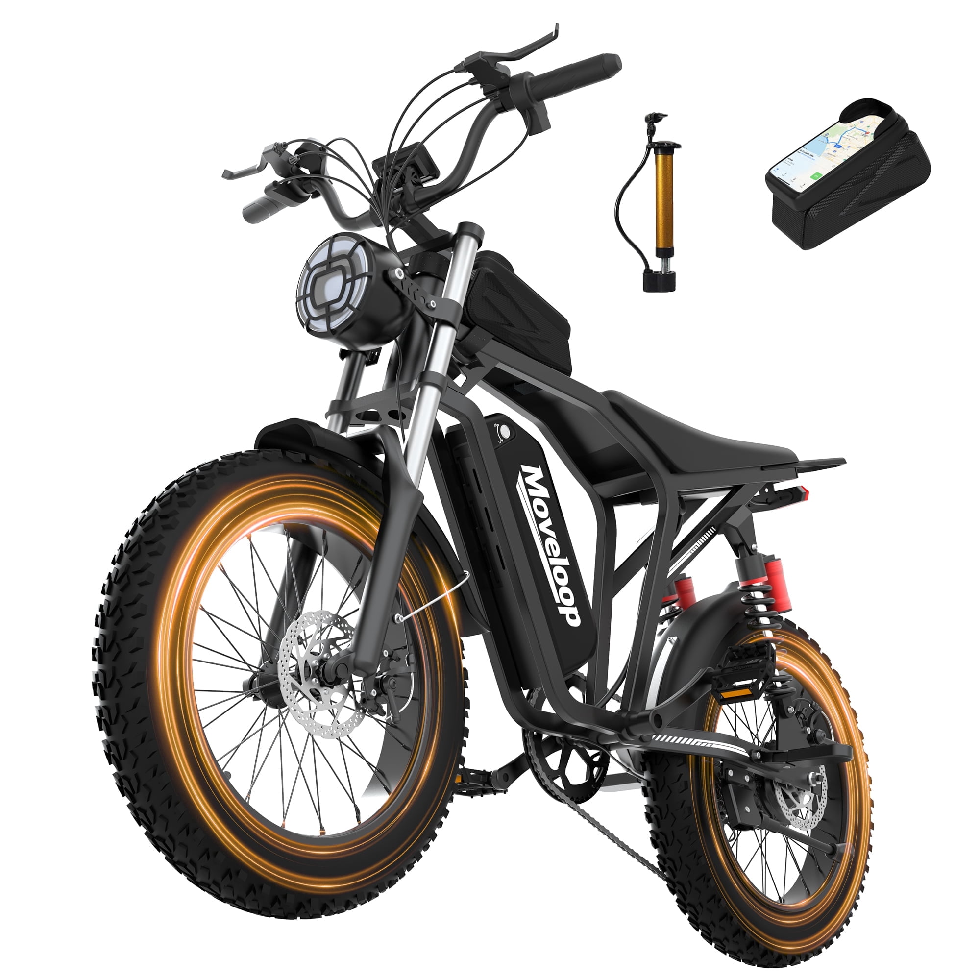 Electric Bike for Adults Rated Power 750W, 48V 15.6Ah Removable Battery, 30-70 Miles Range, 20" Fat Tire，rear rack， UL2849