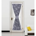 thumbnail image 1 of &nbsp;Ella Navy -White 2 Tone Color 1Pc French Door 55"W X 72"L Foam Backing Insulated Thermal Blackout Rod Pocket Curtain Panel With Matching 1 Tieback, 1 of 1