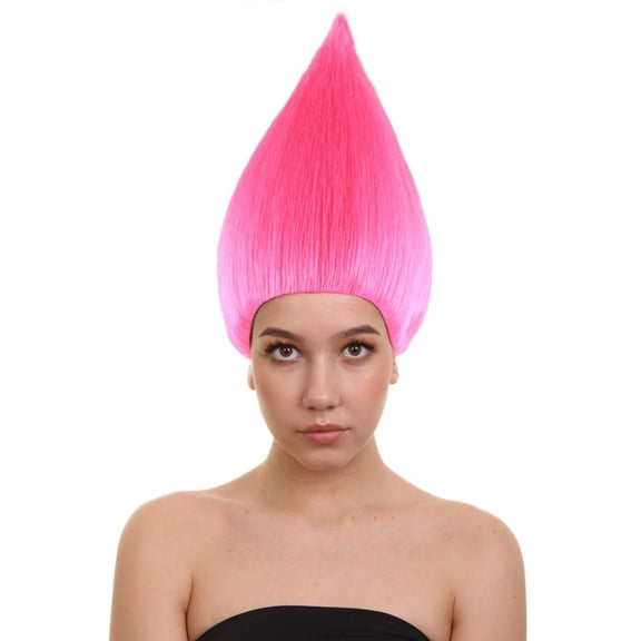 Fabulous Straight Pink Trolls Wig | Women's Halloween Cosplay, and Fancy Dress Events Wigs for Adults