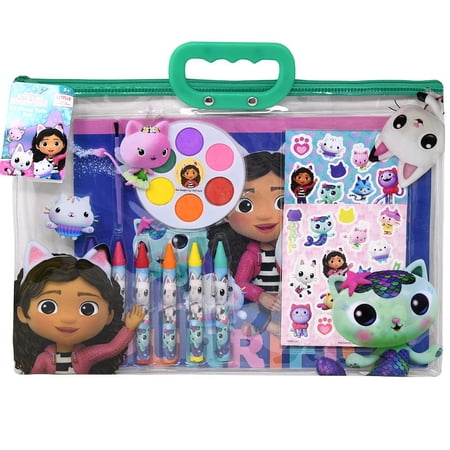 Gabbys Dollhouse 12pc Stationery in Zipper Tote Set- CRAYONS, STICKERS & MORE!!