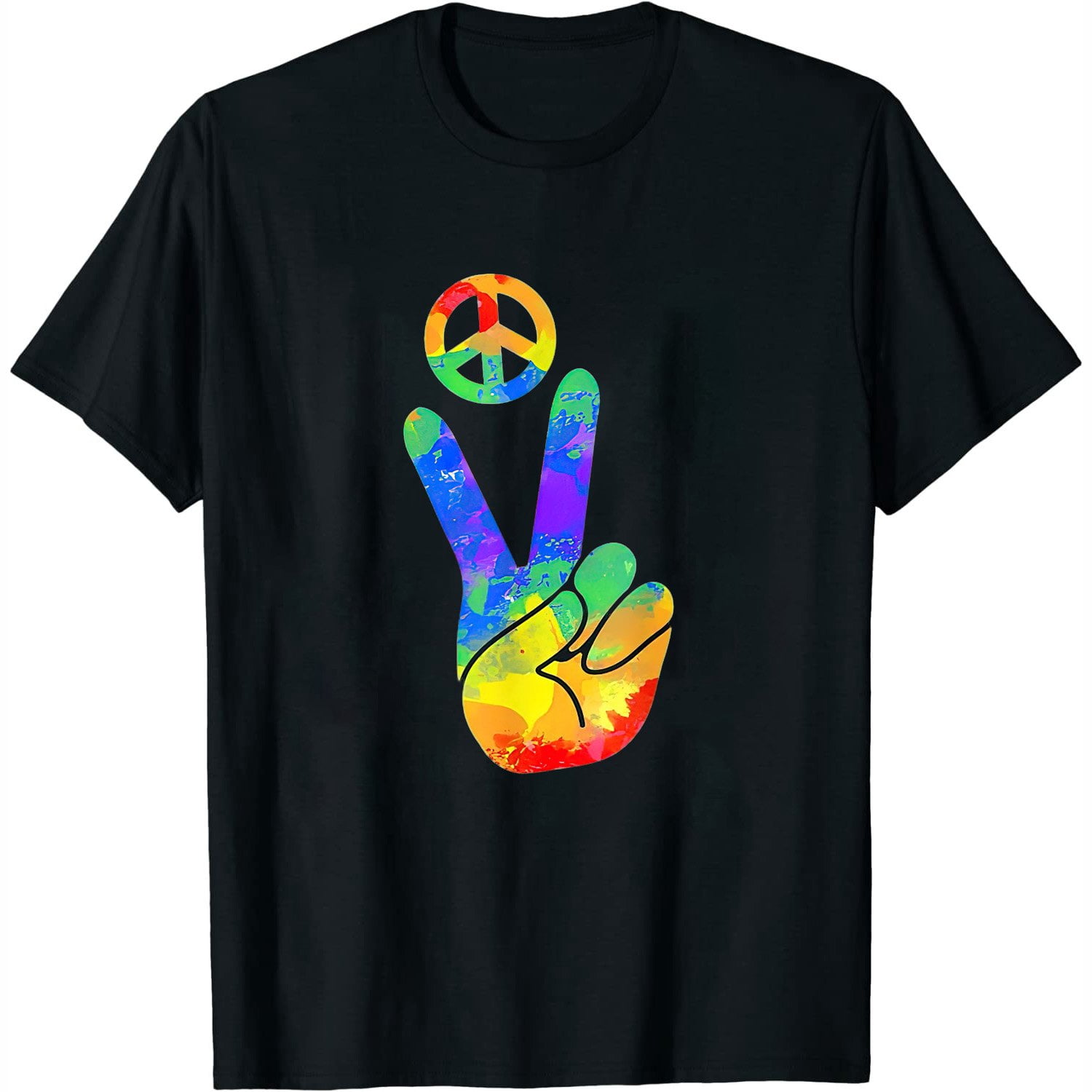 Peace Sign Hippie Sports Bra