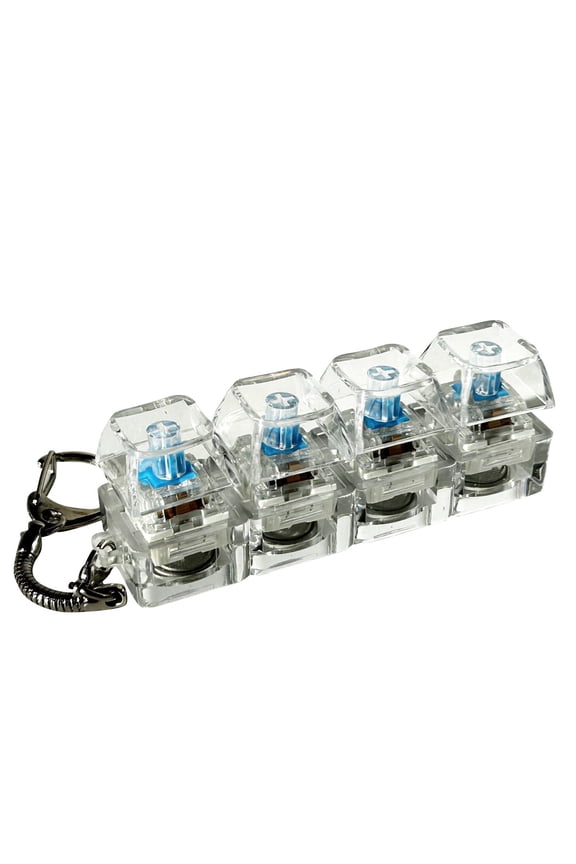  Keyboard Fidget Keychain 4 Keys Decompression Toys with No LED Light