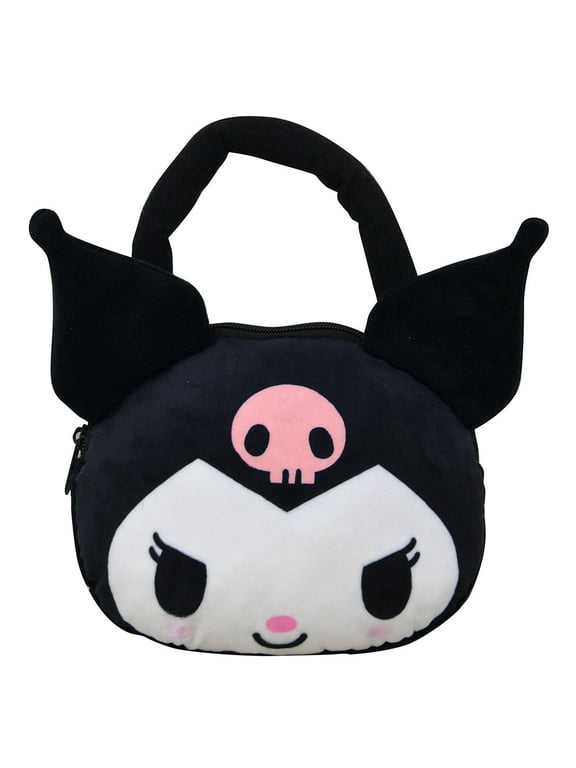Kuromi Plush Head Shaped Plush hand bag with Hangtag