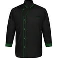 thumbnail image 1 of &nbsp;Men Black With Multicolours Piping Polycotton 3/4 Sleeve Chef Coat Kitchen Bakery & Proffesional Chef coat, 1 of 5