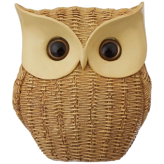 Modern Classy Happy Owl Resin Art Figurine | Beautiful Home Decor (Brown)