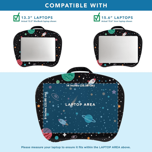 Portable Lap Desk with Cushion - Space Odyssey - Fits up to 15.6 Inch Laptops