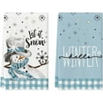 thumbnail image 1 of &nbsp;SOME THING Blue Buffalo Plaid Snowman Winter Kitchen Towels Dish Towels, 18x26 Inch Let It Snow Daily Christmas Decoration Hand Towels Set of 2, 1 of 6