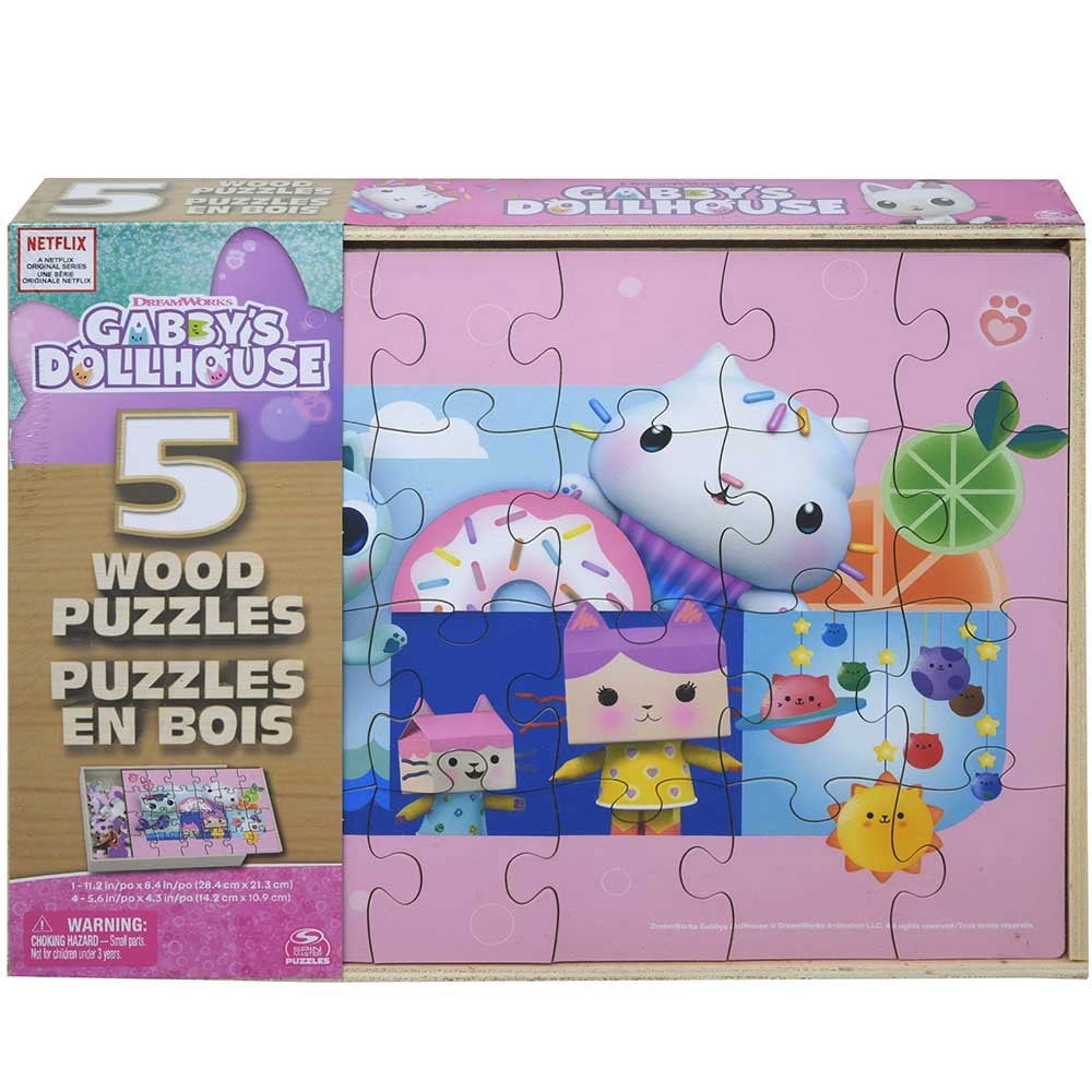 Spin Master - Gabby's Dollhouse 5pk Wood Puzzle - Walmart.com