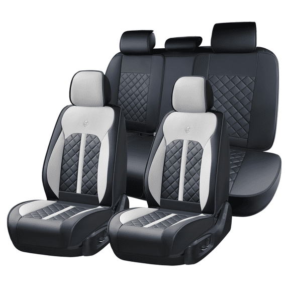  Wertigen 2015-2025 Car Seat Cover for Land Rover Discovery Sport, Black and Gray Car Seat Covers, Leather, 5 Seats Full Set, Waterproof, Anti-Slip