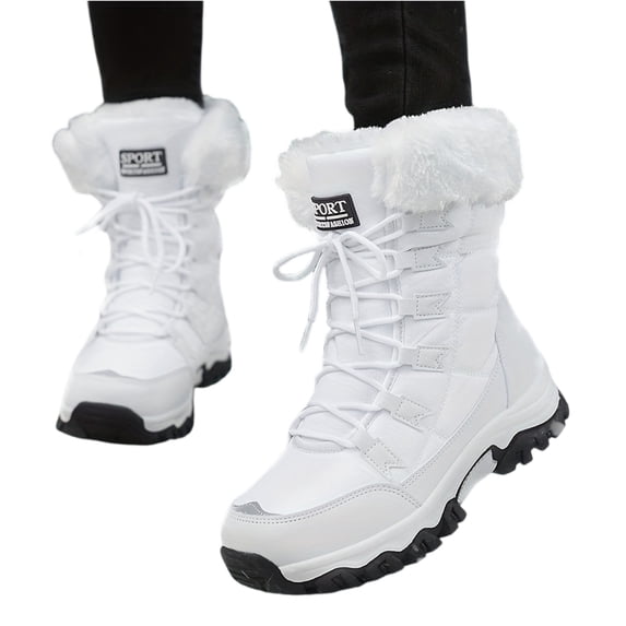 Womens Snow Boots Anti-Slip Cold Weather Fur Lined Comfortable Winter Shoes