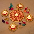 thumbnail image 1 of &nbsp;Wood Readymade Circle Rangoli Set With Tealights for Diwali Decoration | Tea Light Candle | Home Decor Best Festive Corporate Gift Item, 1 of 2