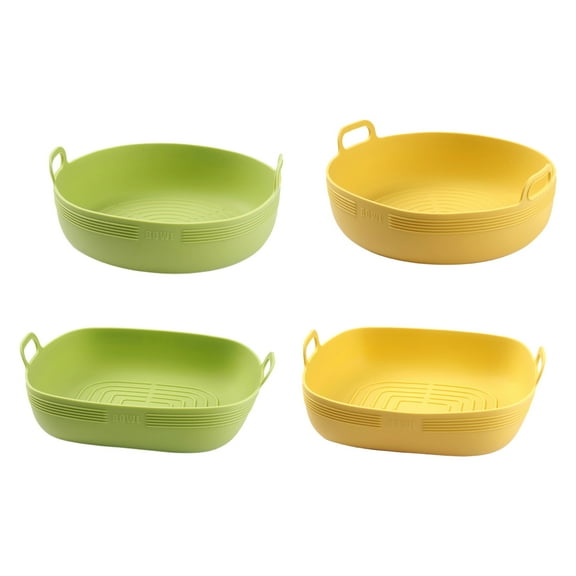 nbuaila Silicone Baking Pan, Air Fryer High Temperature Tableware Baking Pan, Anti-scalding Cheese Bowl Baking Rice Baking Pan with Ears, Evenly Heated Microwave Baking Pan