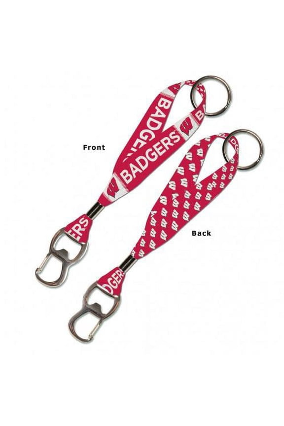wisconsin badgers bottle opener key ring key strap
