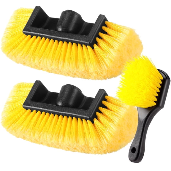 nch Car Wash Brush Head with Soft Detailing Bristle Flow Through Car Cleaning Brush wit Stiff Bristle Wheel Brushes for Car Motorboat Rv Facades of Houses Wheel