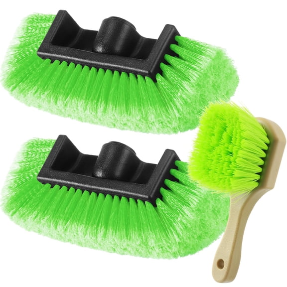 nch Car Wash Brush Head with Soft Detailing Bristle Flow Through Car Cleaning Brush wit Stiff Bristle Wheel Brushes for Car Motorboat Rv Facades of Houses Wheel