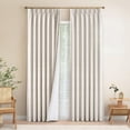 thumbnail image 1 of nch Pleated Light Blocking Drapes 90 Inches Long |  Linen Light Blocking Drapes for Bedroom,  Thermal Room Darkening Drapes for Living Room,  Farmhouse Window Drapes 2 Panel Pair Kit,  Beige, 1 of 9