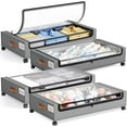 thumbnail image 1 of nder Bed Storage Containers with Wheels, Under Bed Shoe Storage Organizer Drawer, Tool-free Assembly Metal Storage Containers for Bedroom Clothes Shoes Blankets -4PCK，Grey, 1 of 4
