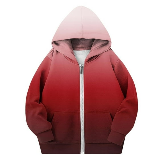 ndy Wine Kids Girl Boy Fleece Lined Sherpa Brunch Jacket Hoods Outfits Sweatshirt for Child Long Sleeve Gradient Cute Warm Thick Fuzzy Hooded Fall Winter 2026 7 Years