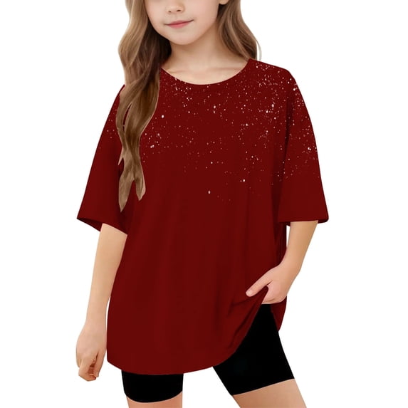 ndy Wine Kids Girl Boy Kawaii Basic Top Star Graphic Loose Fit Blouses for Kid Short Sleeve Spandex Lounge Summer Fall Shirts 2026 Soft Comfy Clothes Y2K 10 Years
