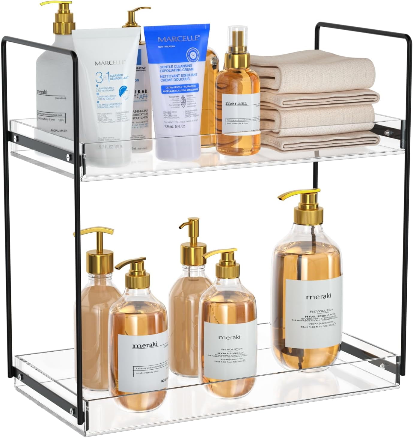 Lotion Racks ndzsh Bathroom Countertop Organizer 3 Tier Acrylic Tray Vanity Counter ...