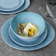 thumbnail image 1 of ne 12- Melamine Dinnerware Set, Unbreakable Lightweight Modern Plates & Bowls, Ceramic Look, Dish Set for 4, Dishwasher Safe for Camping RV Picnic  Kitchen (Blue), 1 of 6