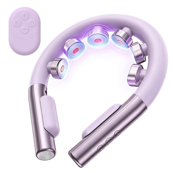 Neck Massager with Heat for Neck Relaxation at Home, Office, Travel, 10 Massage Modes, 16 Intensity Levels, Upgraded Soft Silicone, Auto Shut-off