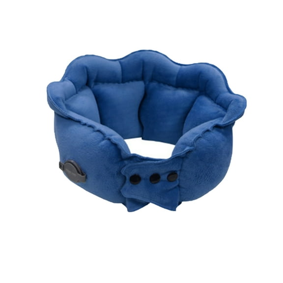 neck pillow airplane Crystal Velvet Neck Inflatable Pillow Neck Inflatable Pillow Neck Protective Pillow New Neck Pillow(Deep Blue)