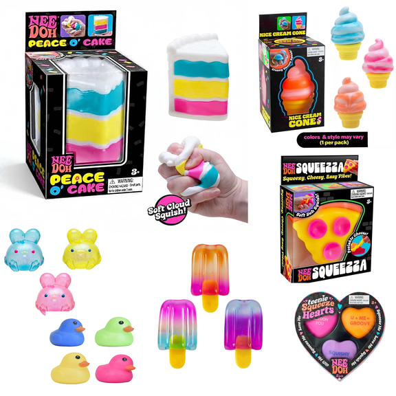 needo Cake Stress Toys, 1 Pack Cake Shaped Squeeze Sensory Toys, Soft Slow Rising Color Changing Cake Shape Stress Toys