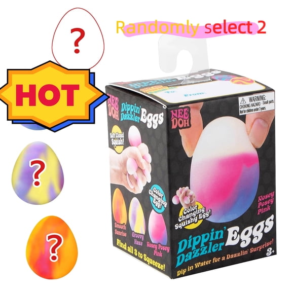 needo Color Changing Squishy Easter Egg, Egg Shaped Sensory Stress Toys, Easter Basket Stuffer, Party Favor, Surprise Egg Filler (1 Random Egg)