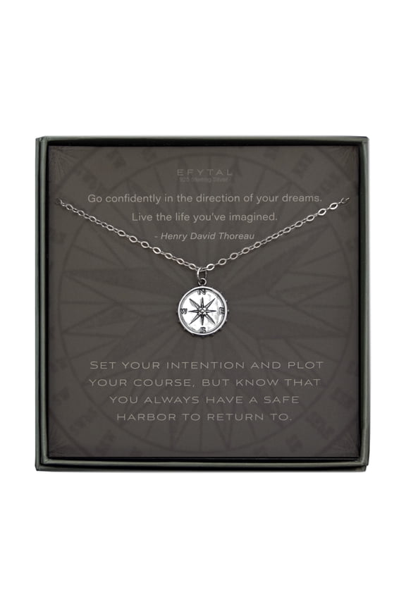 nellie compass necklace  set your intention