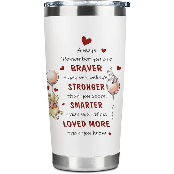 neluu Winnie The Pooh Gifts, Inspirational Funny Tumbler, Pooh Bear Gifts, Pooh Lover Gift, Gifts for Birthday Christmas Valentines Anniversary, 20 oz Travel Tumbler Coffee Cup