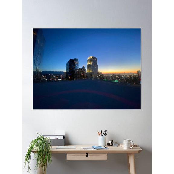 €Œneon Nights And Sunset Skies†Poster Wall Art, Modern Wall Decor For Living Room Bedroom, 8x12 UNFRAMED