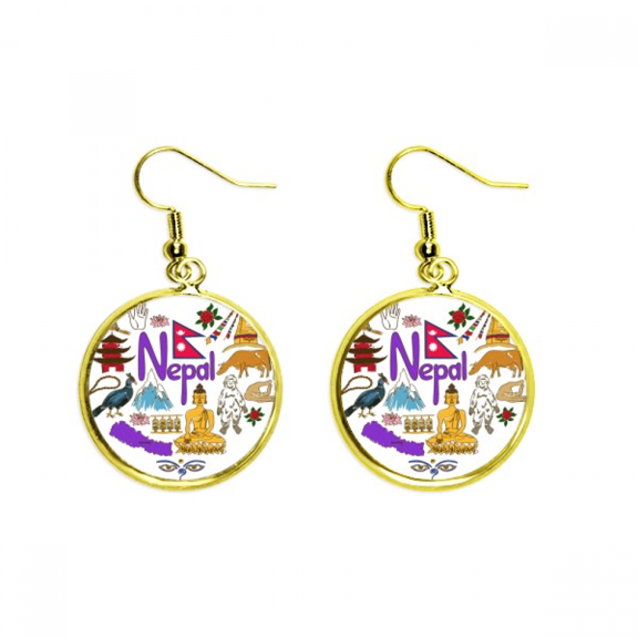 nepal love heart landscap national flag earring dangle en drop earring jewelry woman