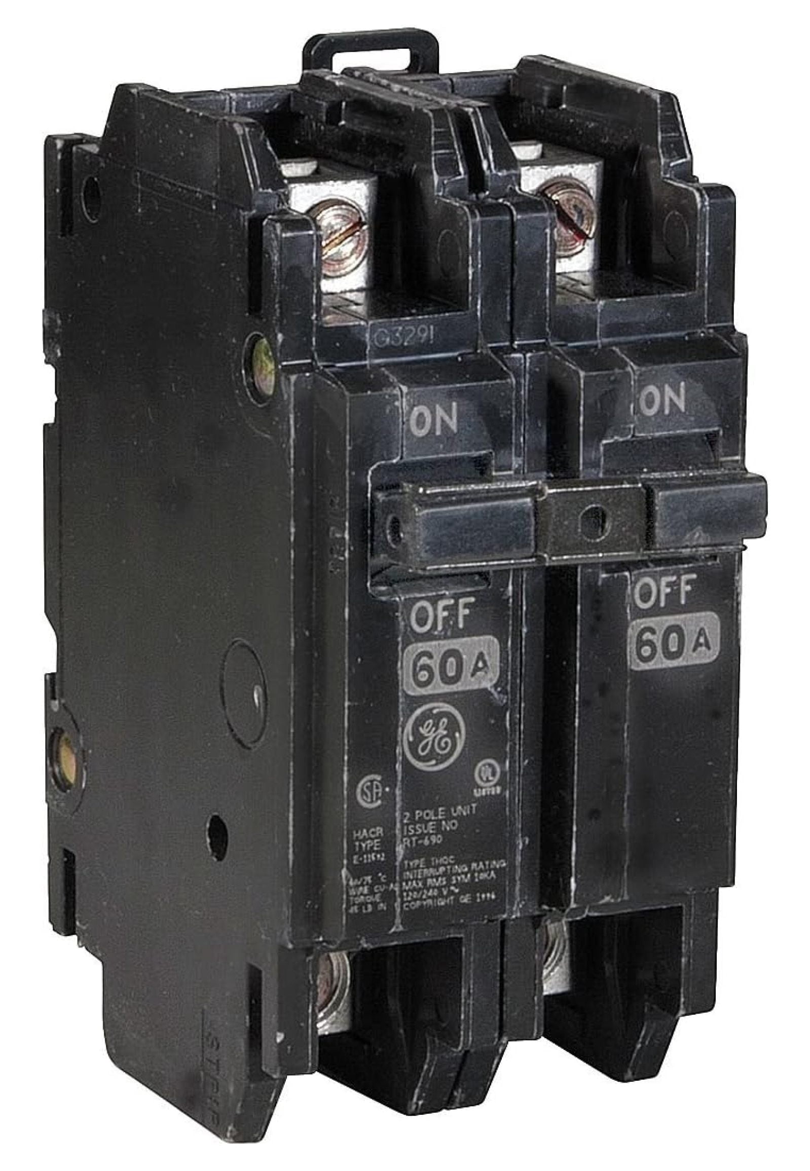 ZAWkirJ THQC2160WL, 60A 120/240V Circuit Breaker, Black
