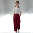 thumbnail image 1 of nerohusy Baggy Sweatpants for Girls High Waisted Cinch Bottom Cute Workout Joggers Pants Back to School Clothes for Teen Girls Wine,9 Years, 1 of 7