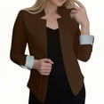 thumbnail image 1 of nerohusy Blazer Style Cardigans for Women Roll up Long Sleeve Blazer Open Front Cardigan Jacket Elegant Work Office Blazer Brown,XXL, 1 of 9