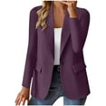 thumbnail image 1 of nerohusy Blazer Women Business Casual Suit Jackets Open Front Blazers Office Work Lightweight Coats Cardigan with Fake Pockets Purple,L, 1 of 6