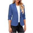 thumbnail image 1 of nerohusy Blazers for Women Business Casual Lightweight 3/4 Sleeve Womens Blazer Fitted Work Office Outfits with Padded Shoulder Blue,M, 1 of 9