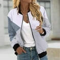 thumbnail image 1 of nerohusy Bomber Jackets Women Spring Lightweight Zip Up Long Sleeve Jacket 2024 Fall Outdoor Windbreaker with Pocket Prime Day Deals Today Purple,M, 1 of 5