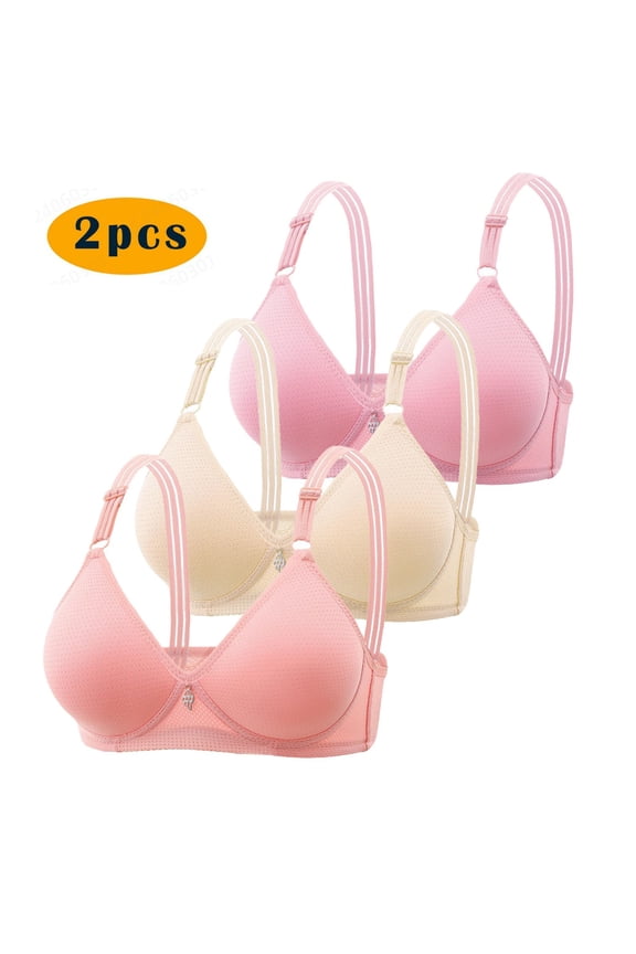 Bra for Elderly Women Front Closure Women's Front Closure Bras Wireless Posture Bra Full Coverage Comfort Bra Seniors Wide Back Daisy Bras for Order Women
