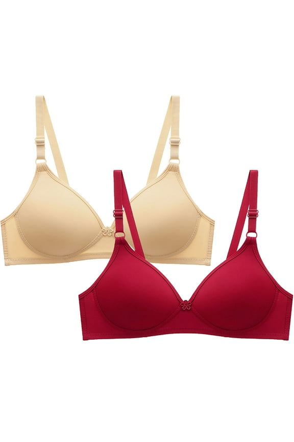 Bras for Women 2 Pack,Womens Bra Small Cup,Women's Seamless Wire Free Push-up Bra,Bras for Women Wireless Bras No Underwire Comfort Bralettes,Beige,S