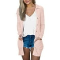 thumbnail image 1 of nerohusy Cardigan Sweaters for Women Open Front Button Down Cardigans Lightweight Shurg Sweater Coat Fashion Fall Outfits Pink,XXL, 1 of 6