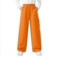 thumbnail image 1 of nerohusy Cargo Pants for Boys Girls High Waist Casual Loose Y2K Baggy Sweatpants Drawstring Workout Active Joggers with Pockets Orange,14 Years, 1 of 9